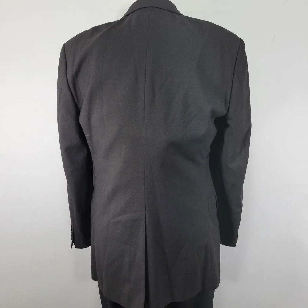 Nautica Men's Sport Coat Blazer Two Button Solid Black‎ Wool Size 40L